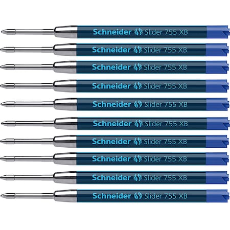 Schneider Slider Giant Refill Viscoglide Ink, XB, Blue, PK10 STW175503
